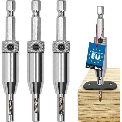 Samostrediace vrtáky na závesy do dreva hss 2-3,6 mm sada 3 ks.