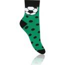 STEVEN Chlapecké ponožky s fotbalovým míčem zeleno-černé