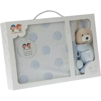 Gamberritos Одеяло с играчка Gamberritos - Чесалка, 80 х 110 cm, синьо (106171)