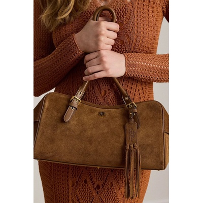 Ralph Lauren шопинг чанта дамска от велур (431P11777)