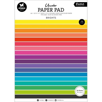 Blok barevných papírů Studio Light, A4, 36 l. - zářivé barvy