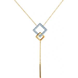SAVICKI Колие знак на безкрайност, злато 585, с бели диаманти, 42 см