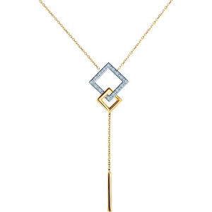 SAVICKI Колие знак на безкрайност, злато 585, с бели диаманти, 42 см