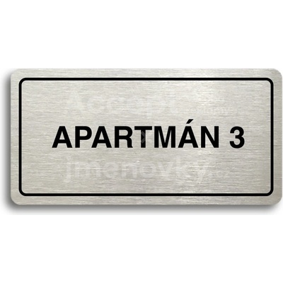 ACCEPT Piktogram APARTMÁN 3 - stříbrná tabulka - černý tisk