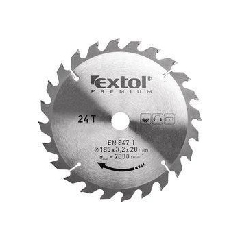 EXTOL PREMIUM pilový kotouč s SK plátky, 160x2,0x30mm, 36T, šířka SK plátků 2,8mm, SK