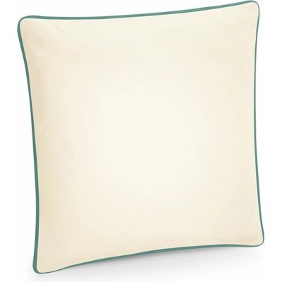 Westford Mill Povlak na polštář W355 s lemováním, Fairtrade, 40x40cm COT500355zd999-natural/sag UNI Natural/zelená sage