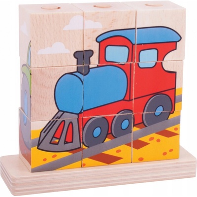 Bigjigs Baby Nasazovací kostky dopravní prostředky