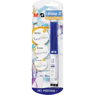 M&G Náplň Gumovací M & G iErase FriXion II 0,7 mm / 3 ks modrá 450858