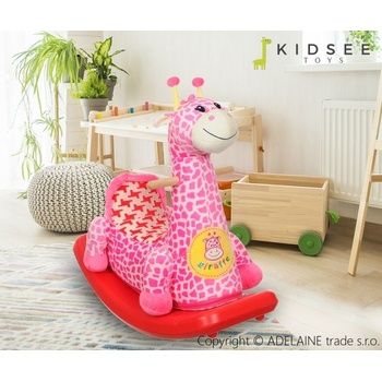 KidseeToys plyšová hojdacia žirafka ružová