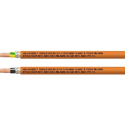 Helu 69632-1000 kabel pro energetické řetězy Single 602-RC-CY-O 1 x 10 mm² oranžová 1000 m