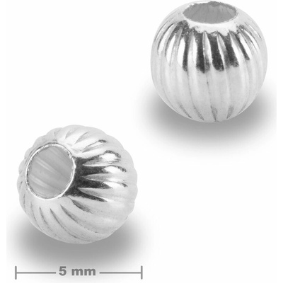 Strieborný ozdobný korálik 5mm č.390 - 10 ks