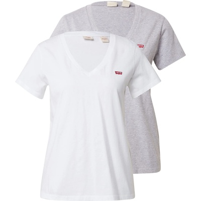 Levi's Тениска '2Pack Vneck Tee' сиво, бяло, размер XS