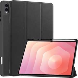 Samsung Защитен Кожен калъф за Samsung Galaxy Tab S11 Ultra с Протектор, Стойка и Слот за писалка | Зелен, Черен, Тъмносин, Сив, Златист, Зелен