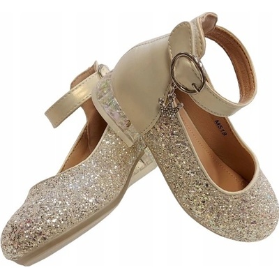 Baleríny polobotky elegantní brokát koruna zlatý sloupek