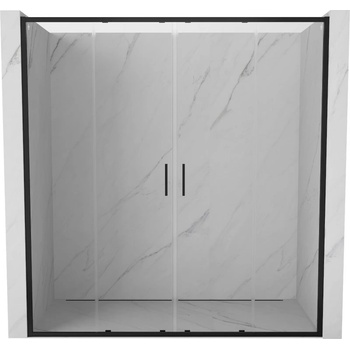 Mexen Exo двойни плъзгащи се душ врати 190 см, прозрачни, черни - 8152-190-000-70-00 (8152-190-000-70-00)