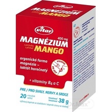 Vitar Magnézium 400 mg + vitamíny B6 a C Mango 20 ks