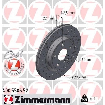 Brzdový kotúč (cena za 1ks) ZIMMERMANN 400.5506.52