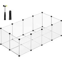 Goleto Průhledná plastová ohrádka pro domácí mazlíčky 143 x 73 x 46 cm