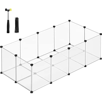 Goleto Průhledná plastová ohrádka pro domácí mazlíčky 143 x 73 x 46 cm