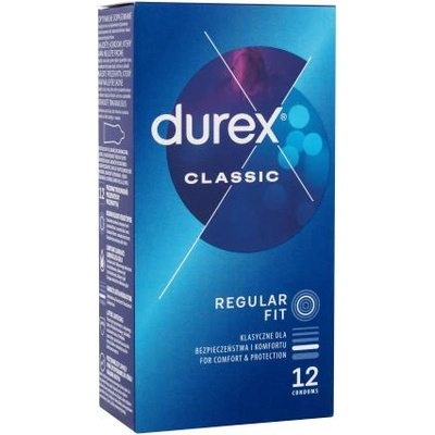 Durex Classic 12 бр латексови презервативи със силиконов лубрикантен гел