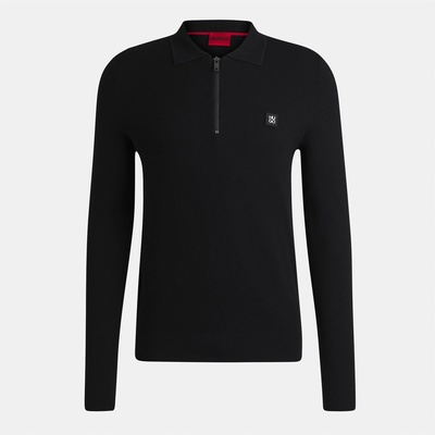 HUGO Блуза с яка HUGO Men's Long Sleeve Polo Shirt - Black 001