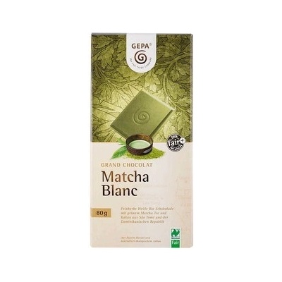 Gepa biela čokoláda s čajom Matcha, 80 g