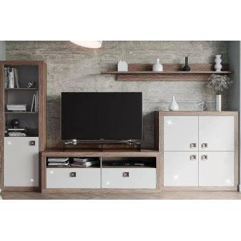 Холна секция Domino L330 дъб ханава и кашмир супер гланц