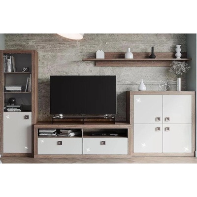 Холна секция Domino L330 дъб ханава и кашмир супер гланц