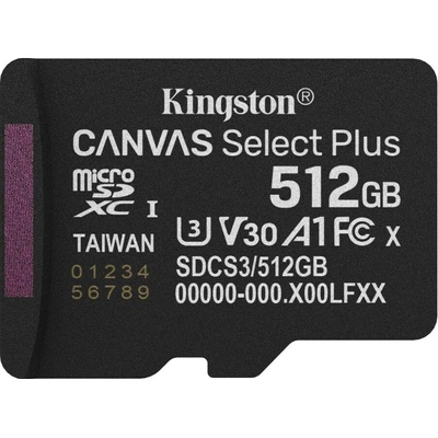 Kingston MicroSDXC 512GB Canvas Select Plus SDCS3/512GBSP
