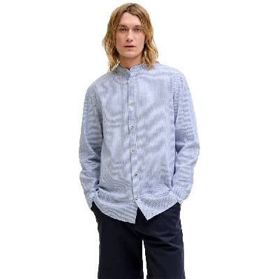 Риза с дълъг ръкав Jack & jones Esummer Linen Blend Band long sleeve shirt - Blue (Infinity / Stripes)