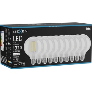 Mexen Vintis 10x LED филтърни крушки E27, G95, 10W, Неутрална - 4000K, 1320 lm, прозрачен (L157-E27-1040-00x10)