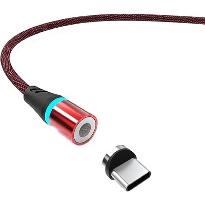 W-star KBMG2RD1C magnetický USB / USBC, 3A, 1m, černý, červený