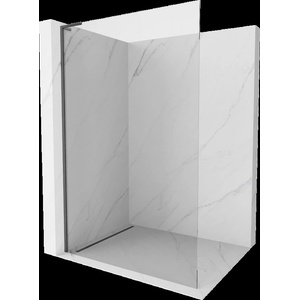 Mexen Kioto L стена за душ Walk-in 60 x 200 см, прозрачен, четка в цвят оръжеен сив - 800-060-103-66-00 (800-060-103-66-00)