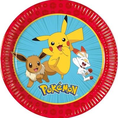 Papierové taniere Pokémon, 19,5 cm, Procos
