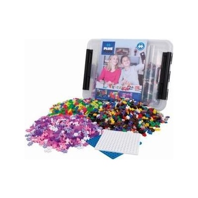 Plus-Plus PlusPlus Plus-Plus, Mini Basic, Neon, Glitter, 2 plates - 2400 pcs - Education