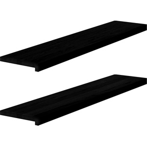vidaXL Прозоречни первази, 2 бр, кафяво-черни, 120x25x2 см, дъб масив (4009186)