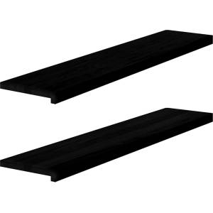 vidaXL Прозоречни первази, 2 бр, тъмнокафяви, 120x25x2 см, дъб масив (4009186)