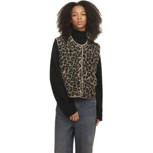 Jack & jones Потник Jack & jones Vera JJXX vest - Brown (Cornstalk / Aop Leopard)