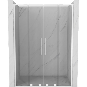Mexen Velar L Duo плъзгащи се душ врати 160 cm, прозрачни, бели - 871-160-003-02-20 (871-160-003-02-20)