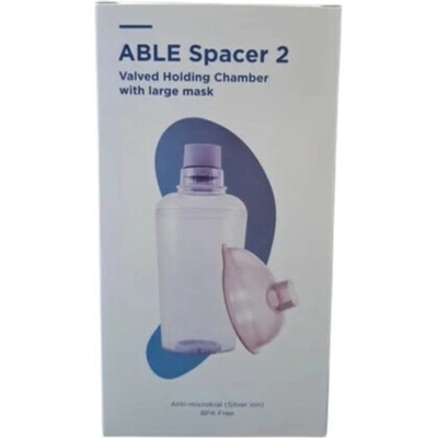 ABLE SPACER 2 Nadstavec inhalačný s ventilom s náustkom, s veľkou maskou 1 ks