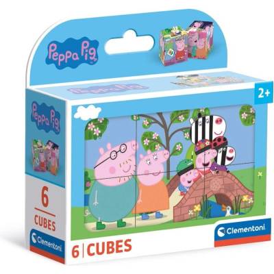 Clementoni Пъзел с кубчета Clementoni от 6 части - Прасенцето Пепа (40659)