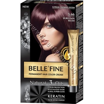 Belle'Fine Боя за коса Belle'Fine, 5.66 Burgundy Blush, p/n BF-16305.66 - Крем-боя за коса с провитамин B5, бургундово червена (BF-16305.66)