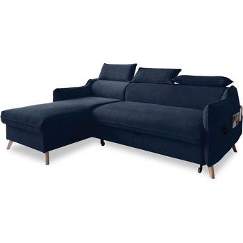 Miuform Тъмносин кадифен ъглов диван (ляв ъгъл) Sweet Harmony - Miuform (820MO242)