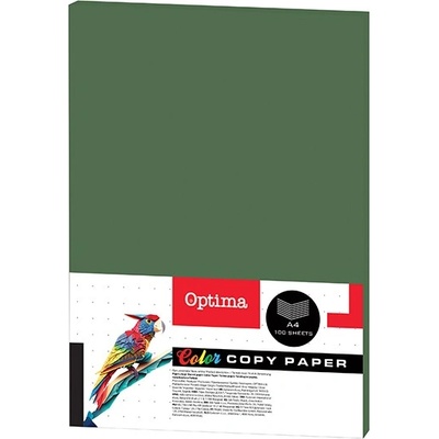 Optima Цветна копирна хартия OPTIMA A/4 80 g тъмнозелена 100 листа/пакет 130074 (130074)
