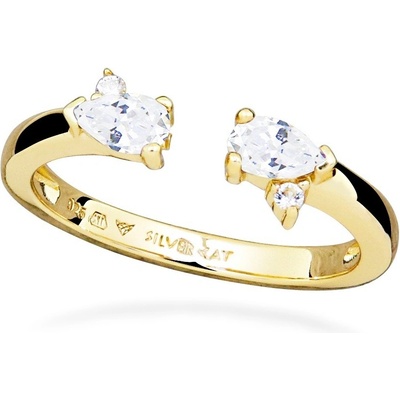 Silver Cat pozlacený prsten s kubickými zirkony SC639