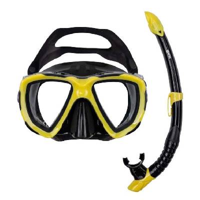 Maska + Šnorchl Mares TRYGON COMBO šnorchlovací set Černá - Žlutá