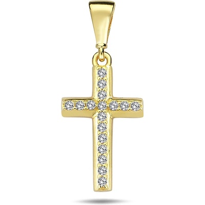 Lillian Vassago Zlatý přívěsek křížek zdobený zirkony LLV98 GP089Y