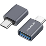 Techsuit - Премиум OTG адаптер SlateVolt (A8) - USB 3.0 към Type-C, 5Gbps, 3A, алуминиева сплав, бърз трансфер на данни - сив