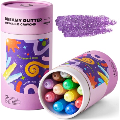 Jarmelo jemné voskovky umývateľné glitter 12 ks