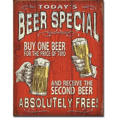 Today's Beer Special - plechová retro cedule 40x32 cm